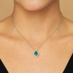 Pear Shaped Emerald and Diamond Pendant Dubai UAE