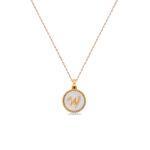 W letter MOP pendant