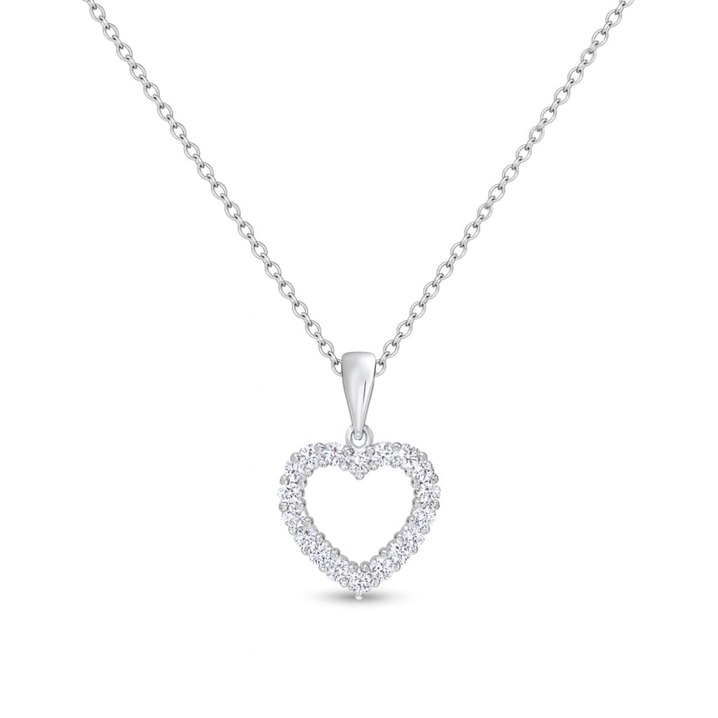 White gold Heart diamond pendant
