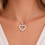 White gold Heart diamond pendant Dubai