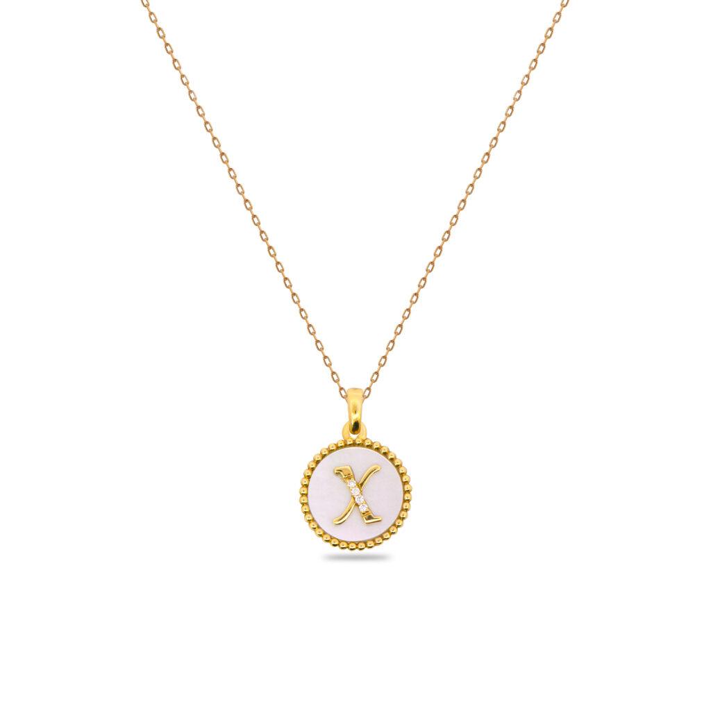 X letter MOP pendant