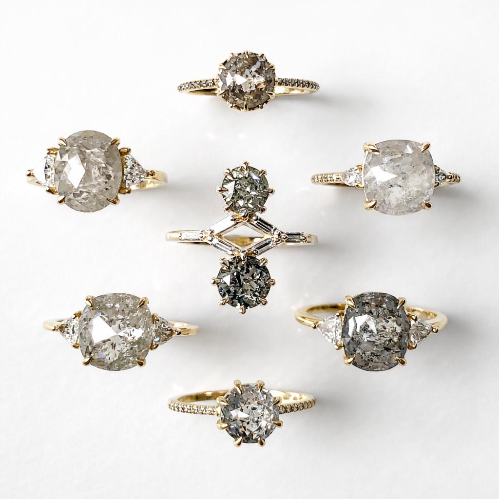 Salt and pepper diamond jewellery