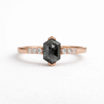 Salt and pepper diamond ring