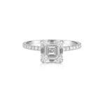 Asscher diamond engagement ring