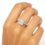 Asscher diamond engagement ring Dubai