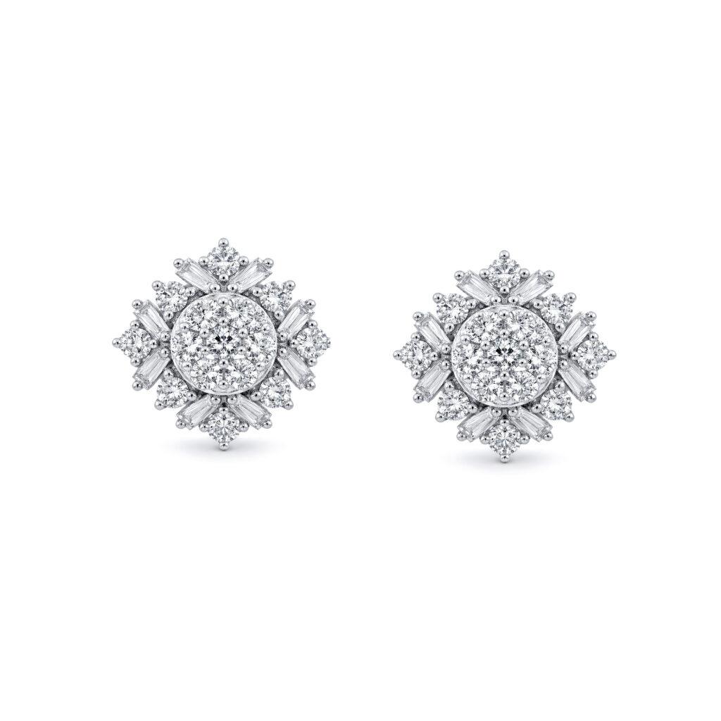 Ballerina Halo diamond earrings