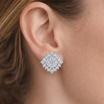 Ballerina Halo diamond earrings Dubai