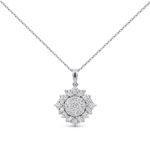 Ballerina halo diamond pendant