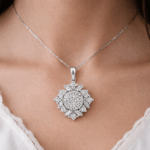 Ballerina halo diamond pendant Dubai