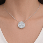 Double Halo Diamond Pendant Dubai
