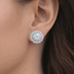 Double Halo Diamond earrings Dubai
