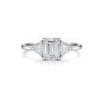 Emerald Cut Diamond Trilogy Ring
