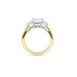 Emerald cut trilogy engagement ring Dubai