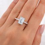 Emerald diamond engagement ring Dubai