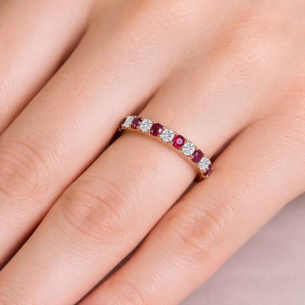 Eternity ring with rubies and diamonds Dubai