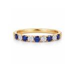 Eternity ring with sapphires and diamonds