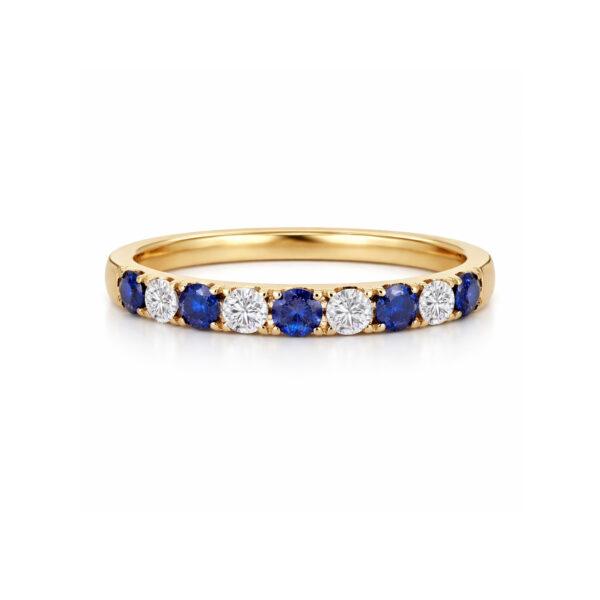Eternity ring with sapphires and diamonds