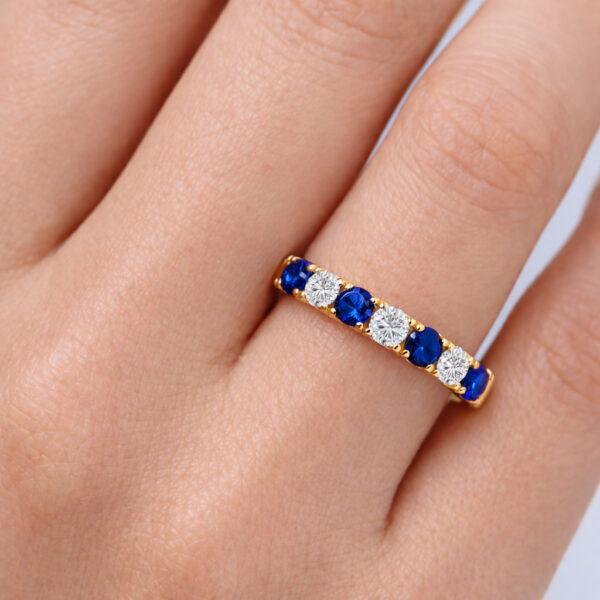 Eternity ring with sapphires and diamonds Dubai