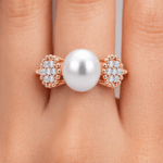 Freshwater pearl with floral diamond setting Dubai