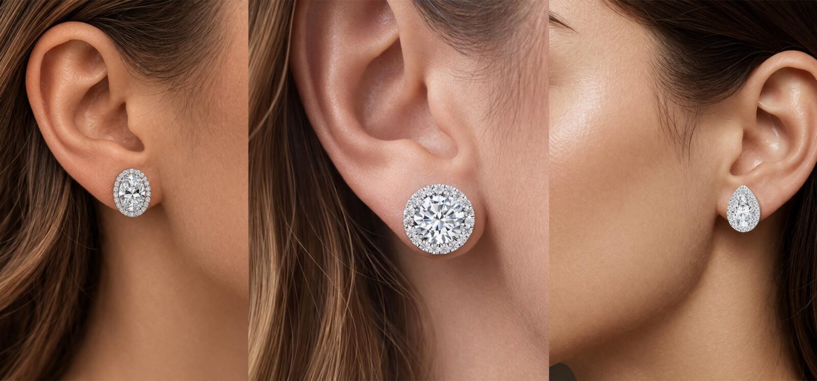 Halo diamond earrings Dubai