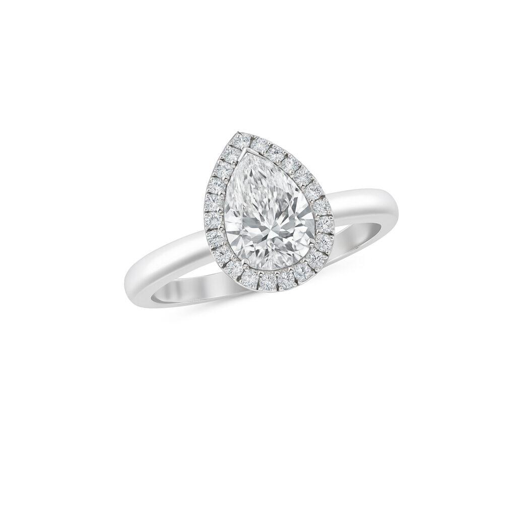 Pear diamond halo ring Dubai