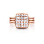 Square Pave Diamond Ring