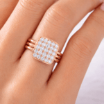 Square Pave Diamond Ring Dubai