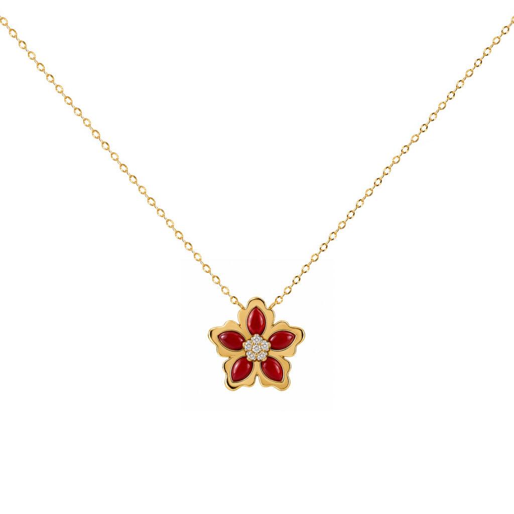 Coral flower pendant
