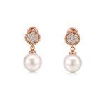 Dangling pearl earrings with diamonds Dubai