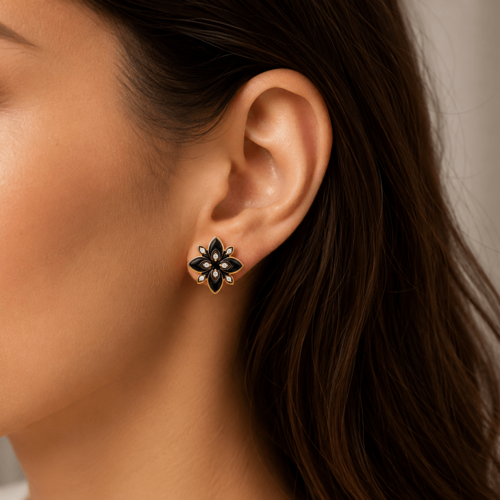 Floral Onyx earrings
