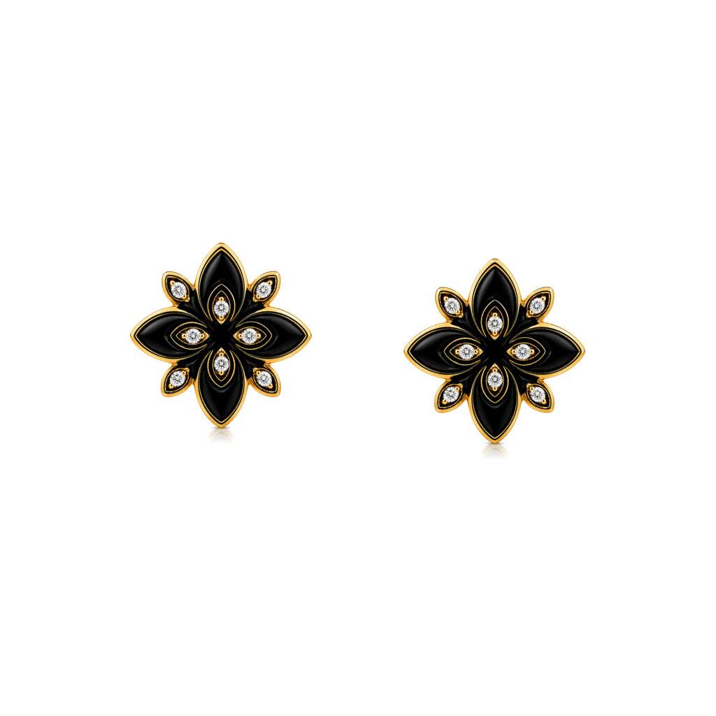 Floral Onyx earrings Dubai