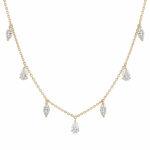 Marquise and pear diamond drop necklace