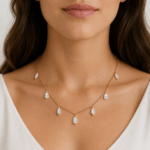 Marquise and pear diamond drop necklace Dubai