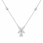 Marquise and pear diamond drop pendant