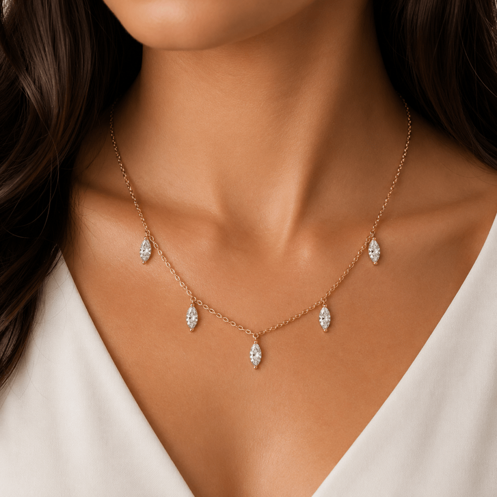 Marquise diamond necklace