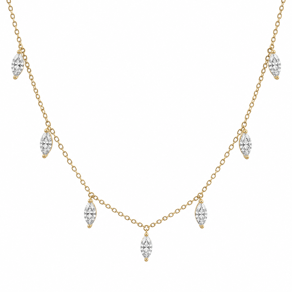Marquise diamond Drop Necklace