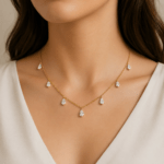 Pear diamond drop Necklace Dubai