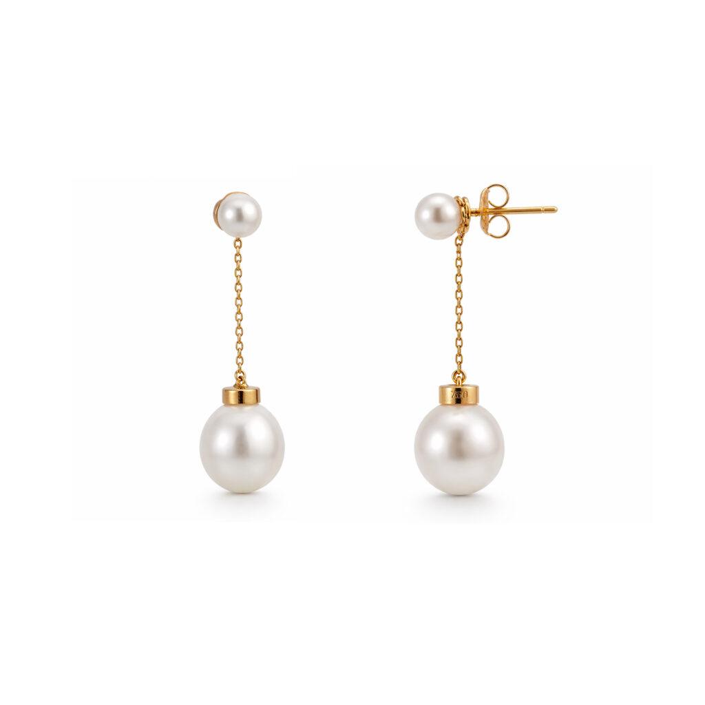 Pearl-Drop Fine-Chain Earrings