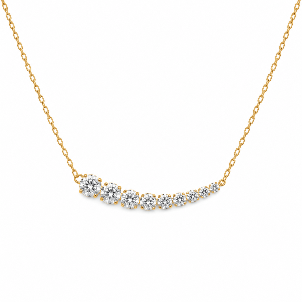 Small graduated diamond necklace