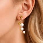 Swirl pearl earrings