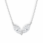 Two stone marquise diamond necklace
