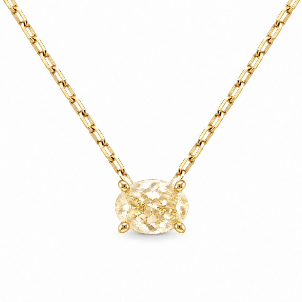 Fancy yellow Oval diamond pendant