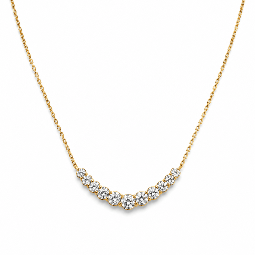 Graduated Round Diamond Necklace