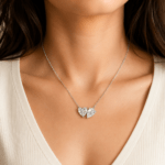 Heart and pear diamond pendant