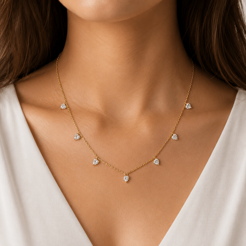 Heart diamond necklace Dubai
