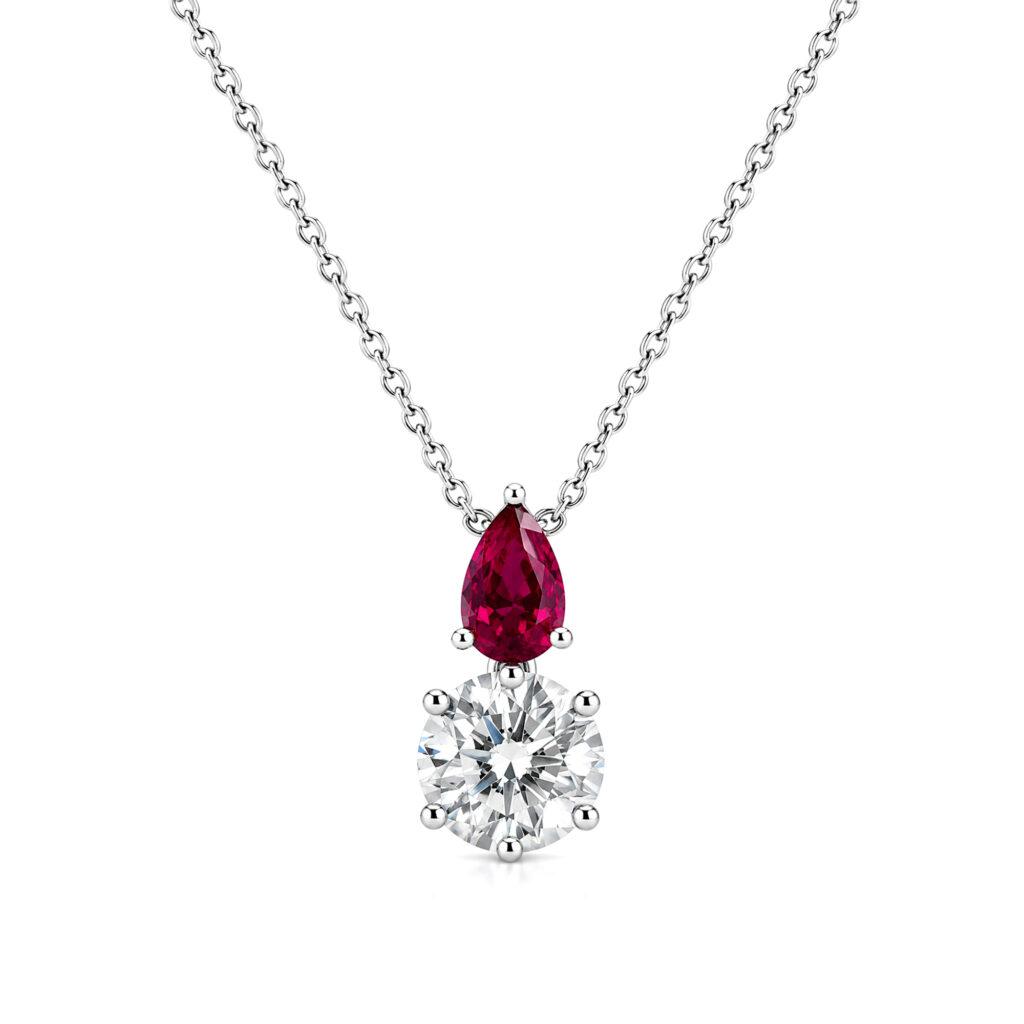 Ruby and diamond pendant