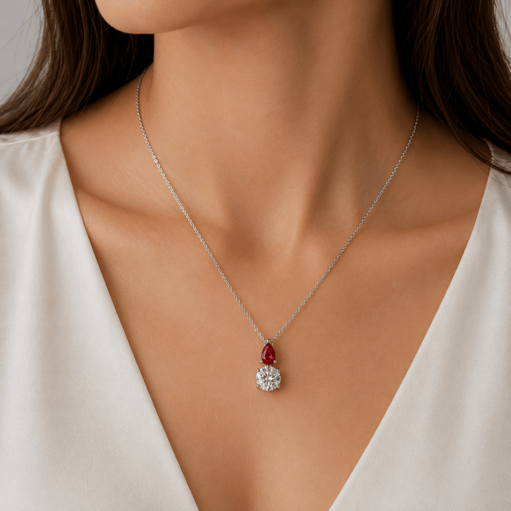 Ruby and diamond pendant Dubai