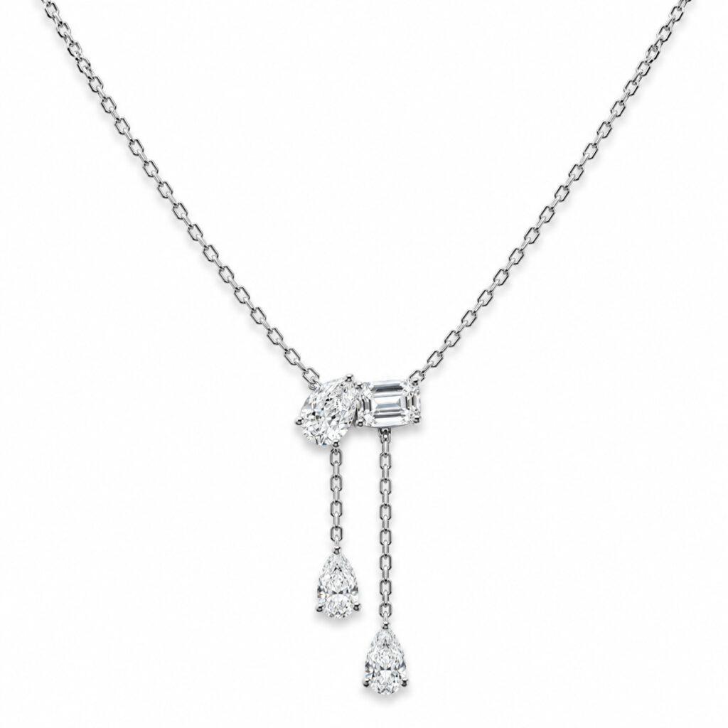 Toi et Moi Diamond drop Necklace
