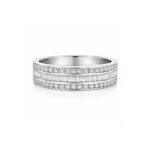 Baguette and round diamond eternity ring