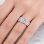 Baguette and round diamond eternity ring Dubai